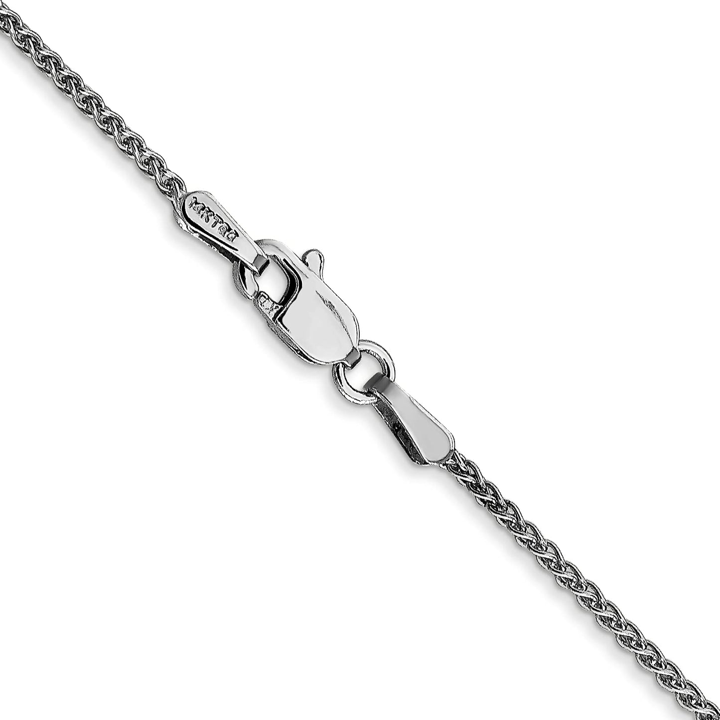 14K White Gold 9 inch 1.25mm Spiga with Lobster Clasp Anklet