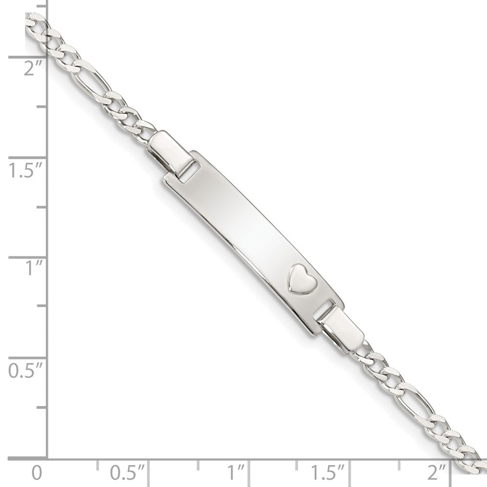 Sterling Silver Baby ID with Heart Bracelet 5.5 inches