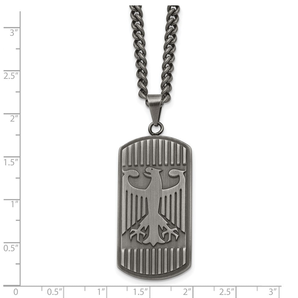 Stainless Steel Antiqued and Brushed Phoenix 22in Necklace