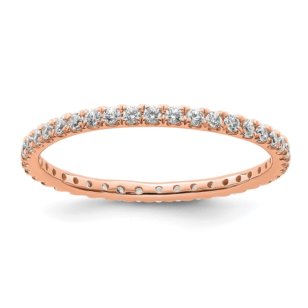 True Origin 14k Rose Gold 1/2 carat Lab Grown Diamond VS  D E F  Size 8 Eternity Band