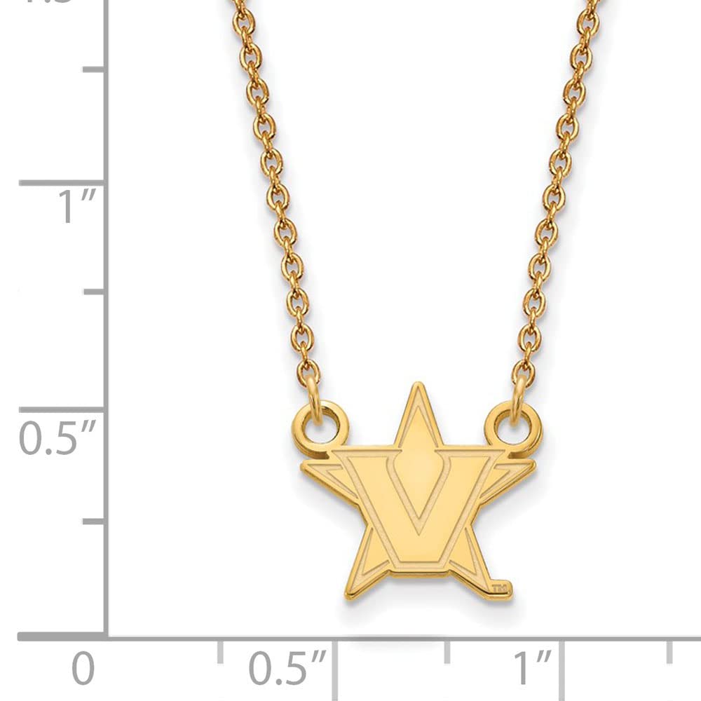 14k Yellow Gold Vanderbilt U Small Pendant Necklace