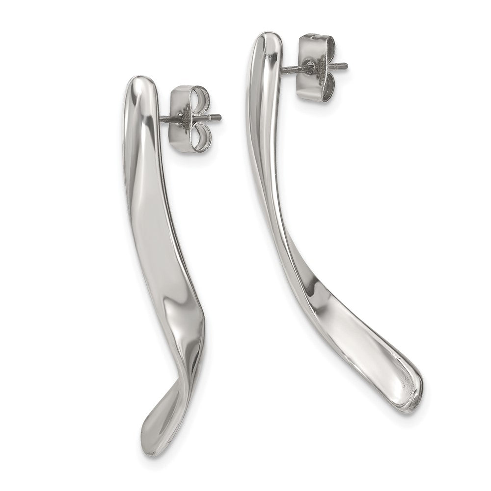 Stainless Steel Polished Twisted Post Earrings