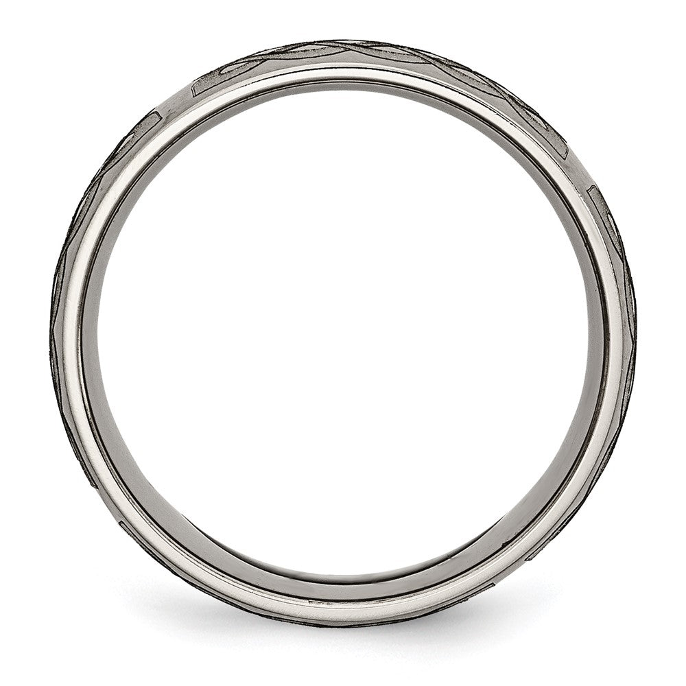 Titanium Brushed Celtic Laser Design 8mm Band Size - 12.5