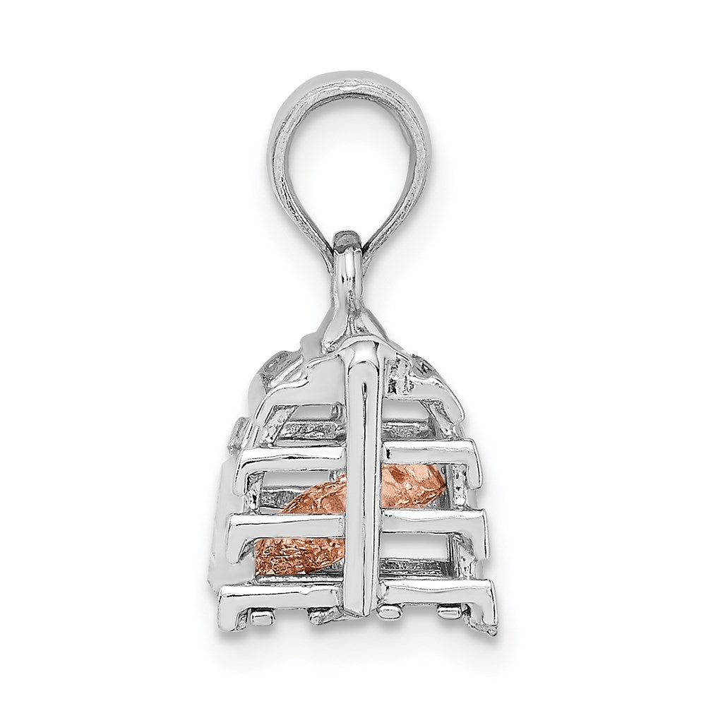 14K Two-Tone 3D Lobster Trap Moveable Charm