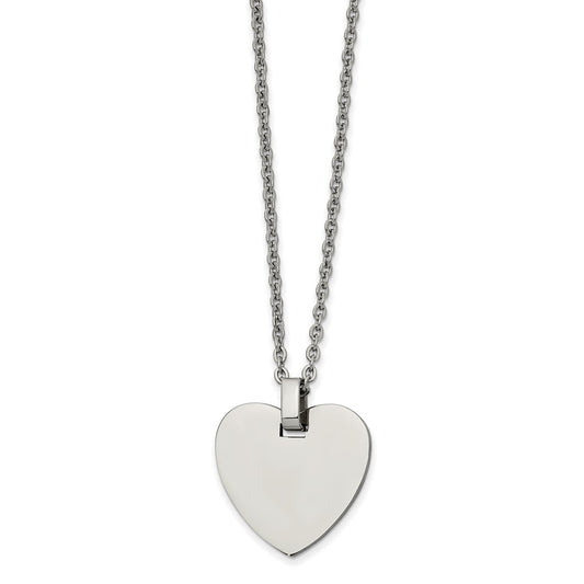 Stainless Steel Polished Heart 20 inch Necklace