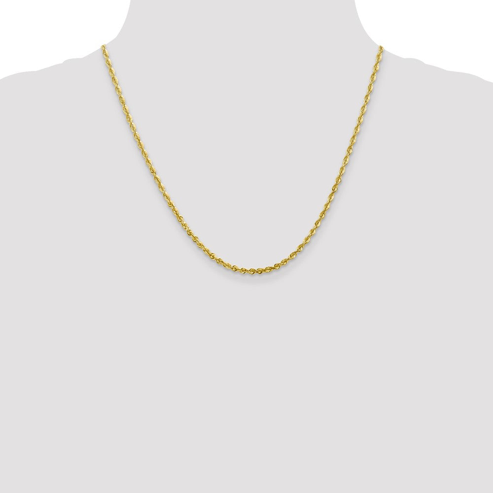 10K 2.75mm Diamond-Cut Lightweight Rope Chain