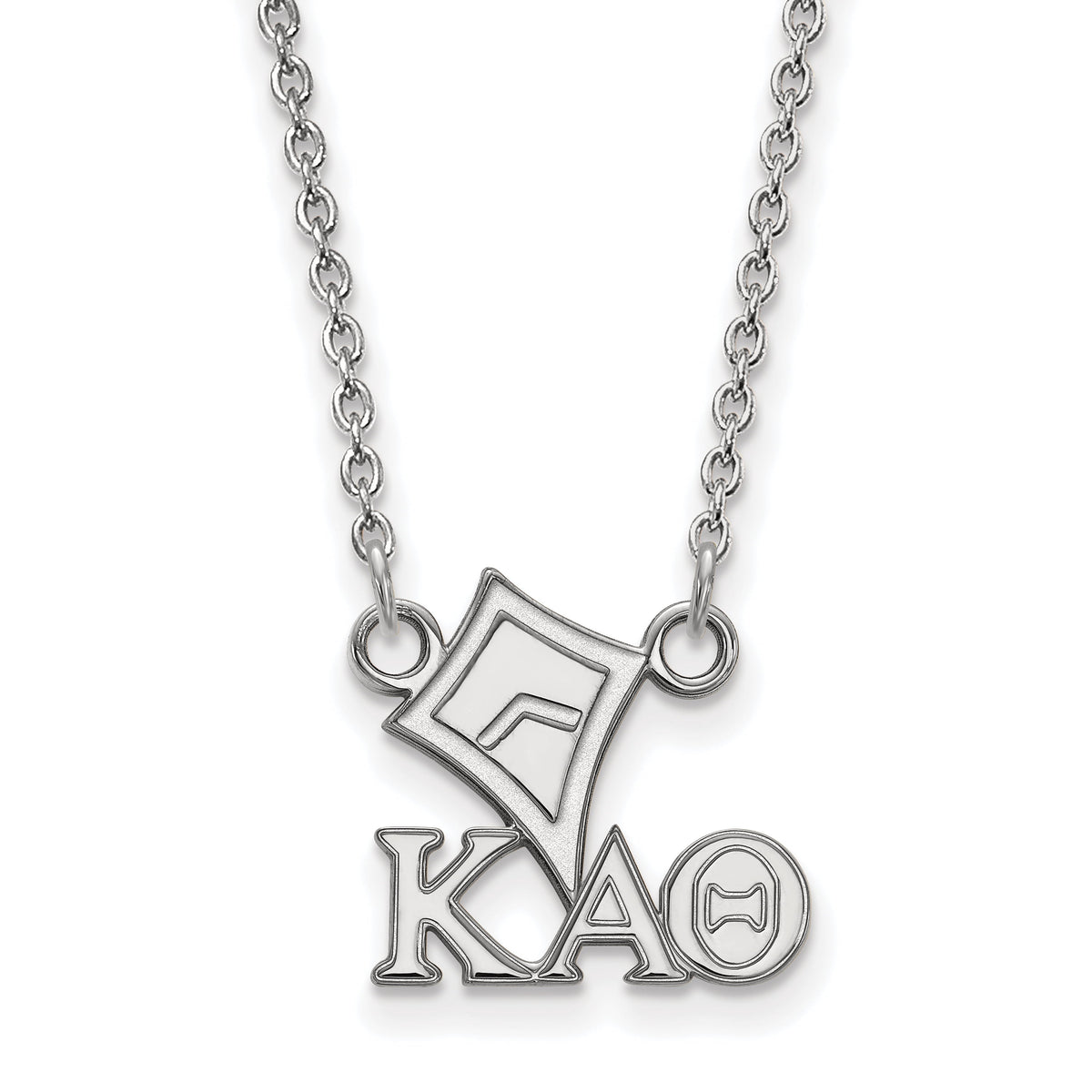 Sterling Silver 18in Official Licensed Greek Sororities Kappa Alpha Theta (???) XS Pendant w/ Necklace