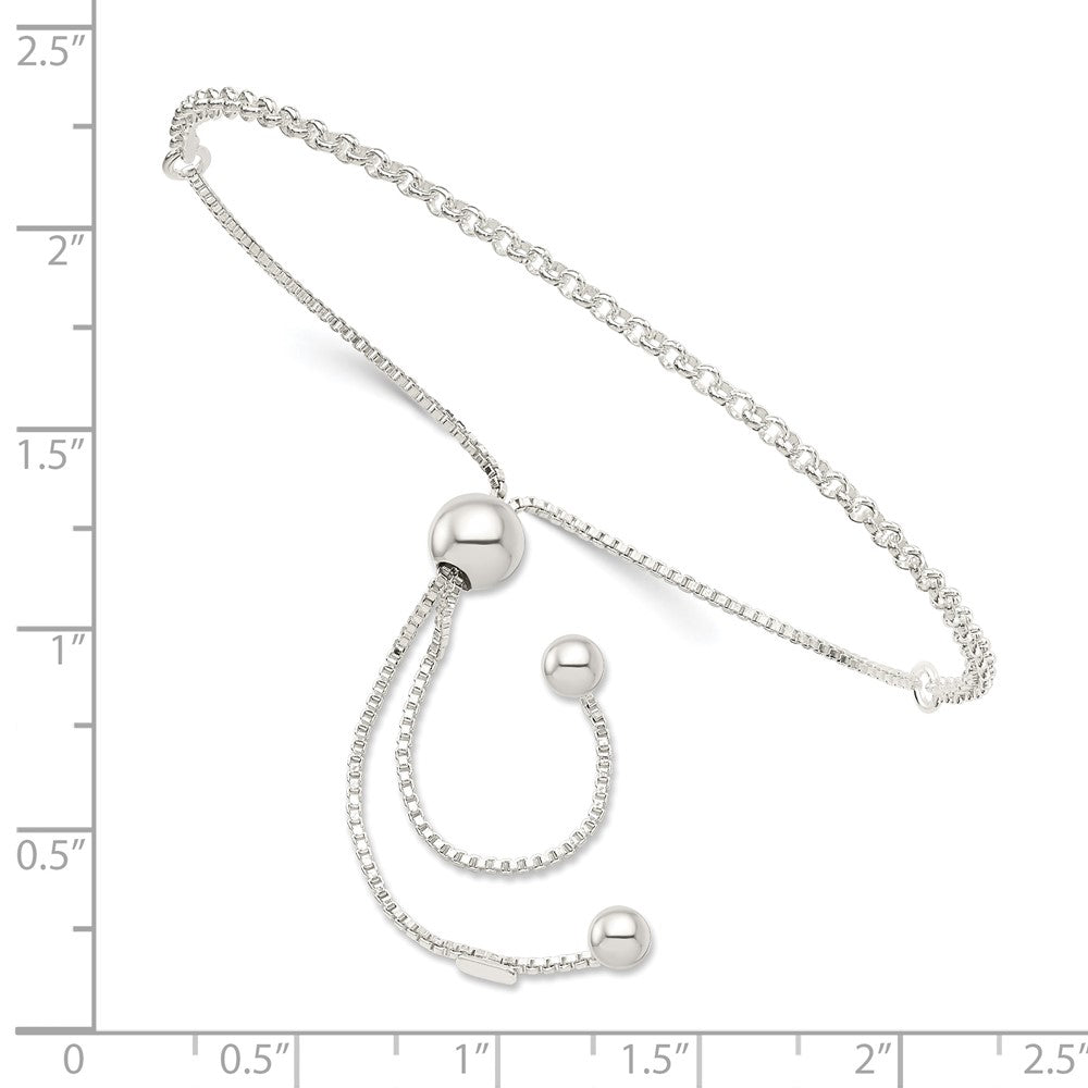 Sterling Silver Adjustable Bracelet 9.25 inches
