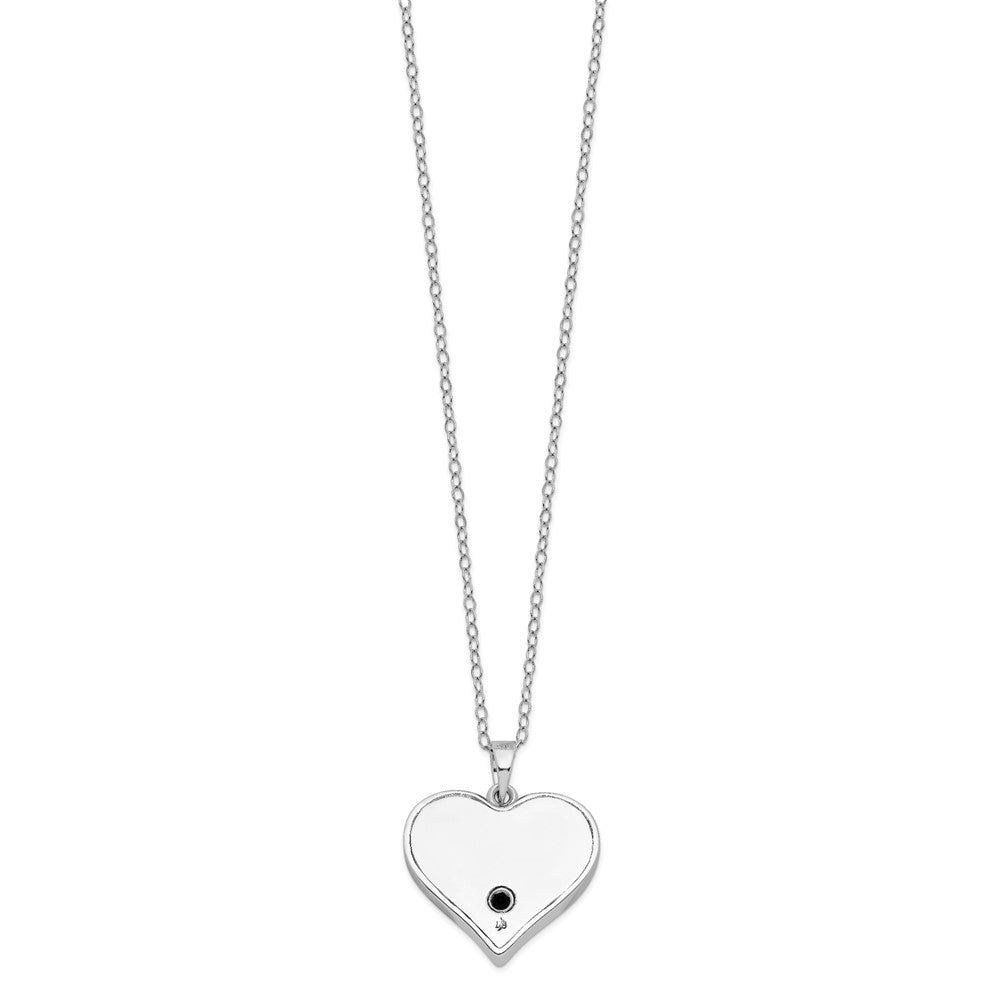 Sentimental Expressions Sterling Silver Rhodium-plated Antiqued Black Paw In Heart Ash Holder 18 Inch Necklace 18 Inches