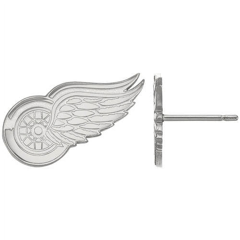 LogoArt NHL Detroit Red Wings Sterling Silver Small Post Earrings