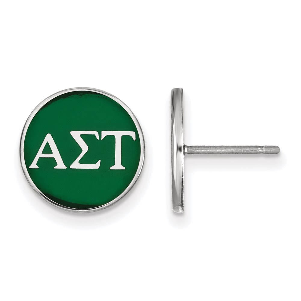 Sterling Silver Official Licensed Greek Sororities Alpha Sigma Tau (???) Enameled Post Earrings
