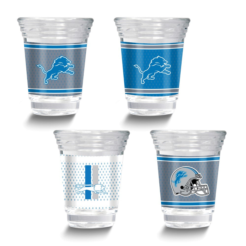NFL Detroit Lions 4-piece 2 oz. Shot Glass Set