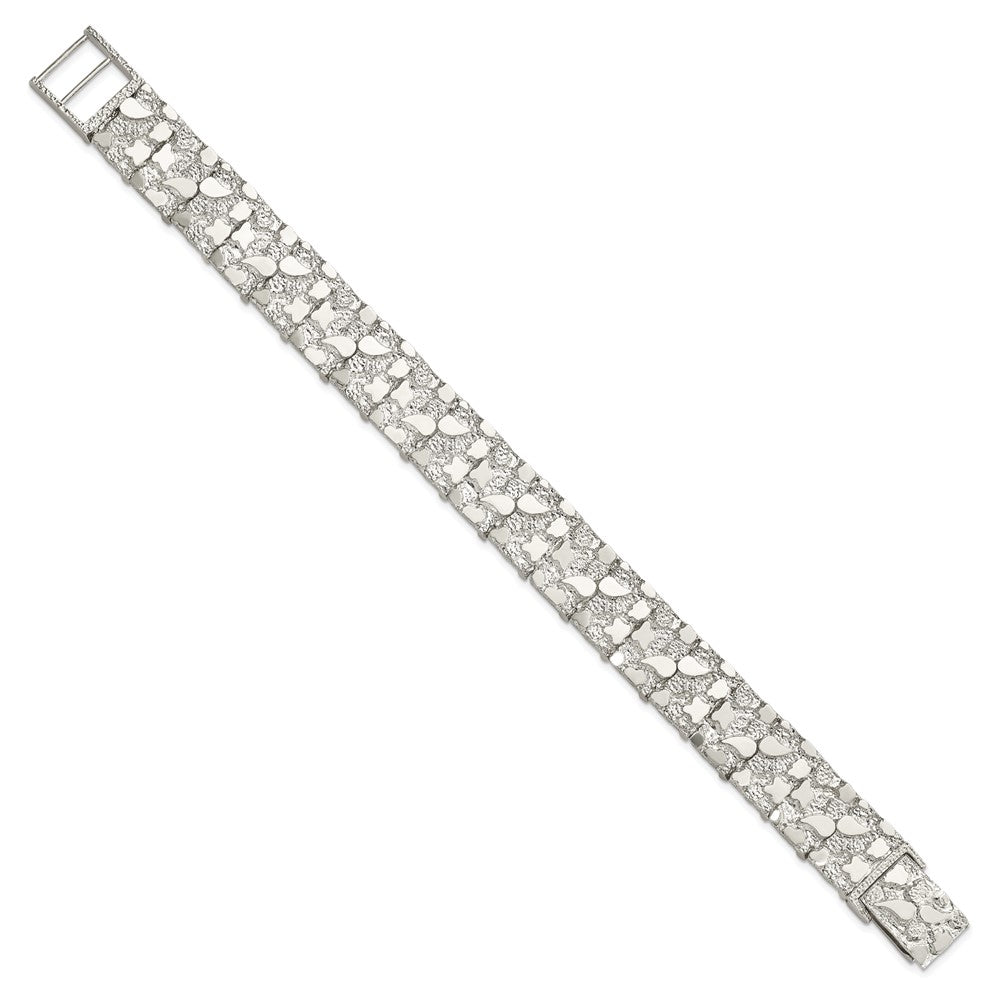 Sterling Silver 15mm Nugget Bracelet 8.5 inches