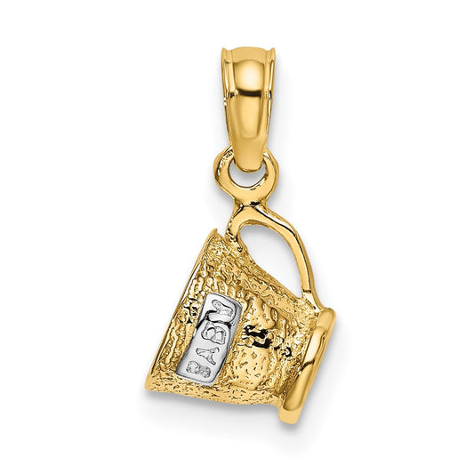 14k w/Rhodium 3-D Baby Cup Charm
