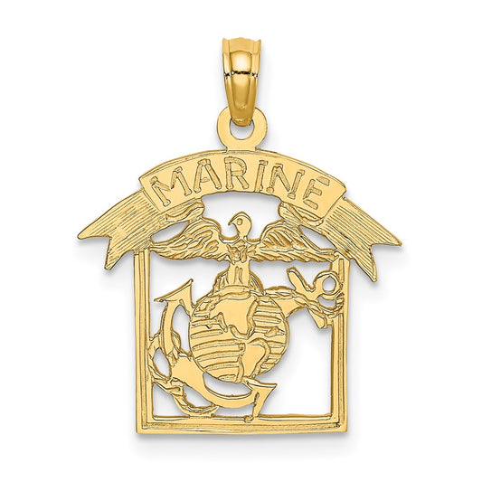 14K Framed MARINE Charm