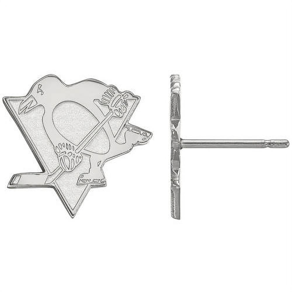 LogoArt NHL Pittsburgh Penguins Sterling Silver Small Post Earrings