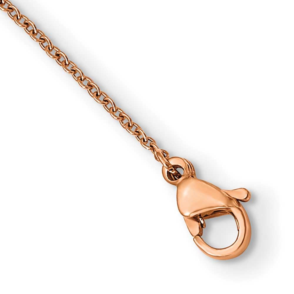 Stainless Steel Polished Rose IP-plated Circle Dan