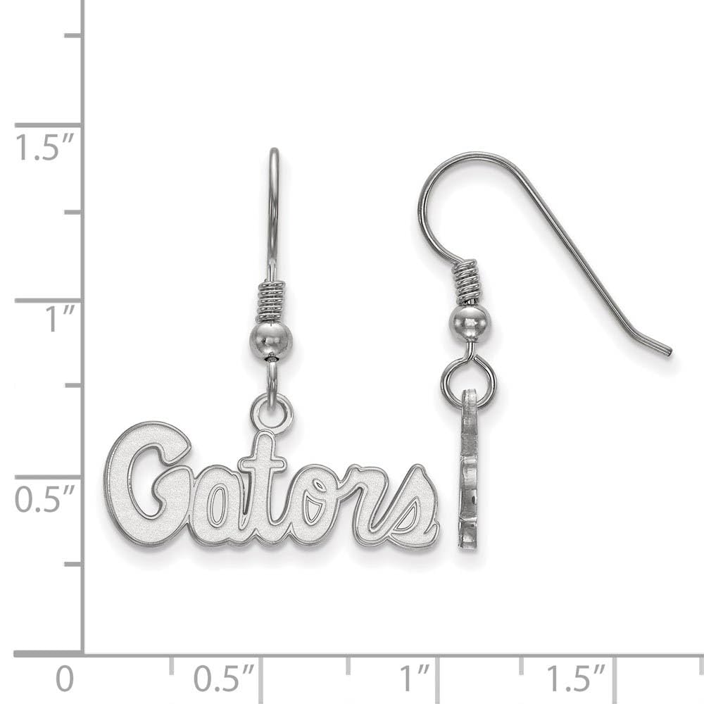 Sterling Silver Rhodium-plated LogoArt University of Florida Gators Script Extra Small Dangle Wire Earrings QSS047UFL