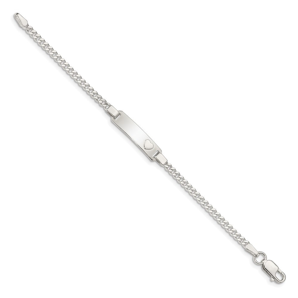 Sterling Silver Baby ID with Heart Bracelet 5.5 inches