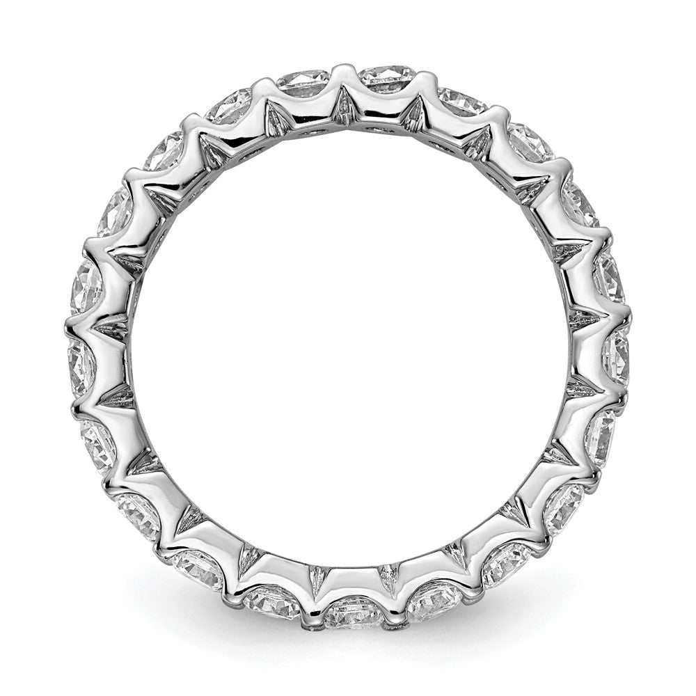 Sterling Shimmer Sterling Silver Rhodium-plated 3mm CZ 20 Stone Eternity Band