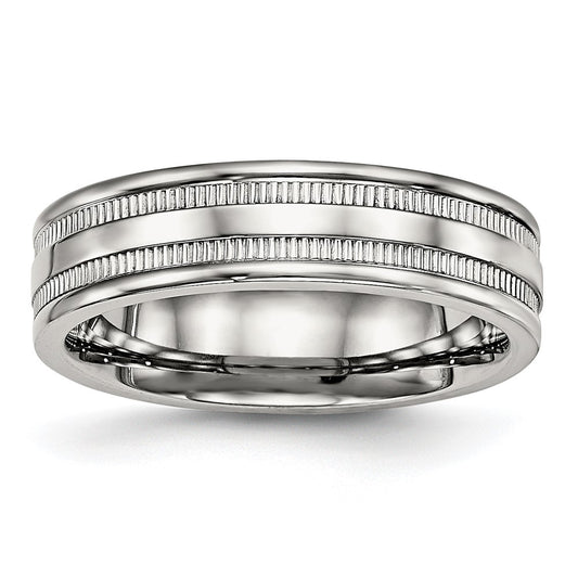 Stainless Steel Polished 6mm Grooved Band