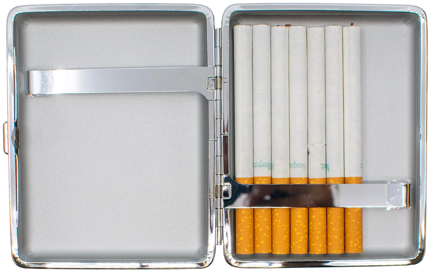 Set of 2 Metal-Plated 100s Leather Cigarette Case & Stash Box (Crocodile Navy)