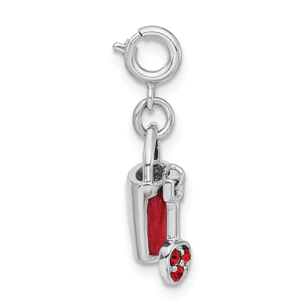 Sterling Silver Preciosa Crystal & Enameled Bucket & Shovel Charm