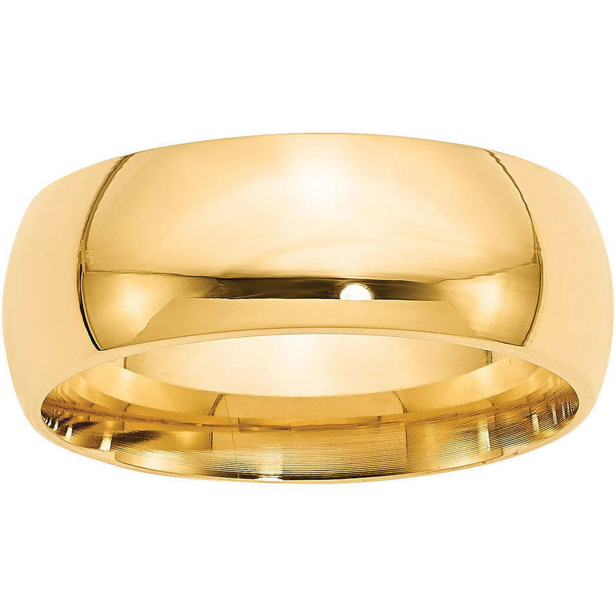 14k Yellow Gold 8mm Standard Weight Comfort Fit Wedding Band Size 8