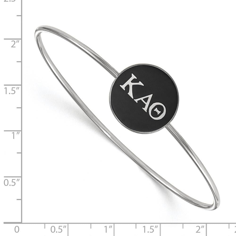 Sterling Silver Official Licensed Greek Sororities 7in Kappa Alpha Theta (???) Enameled Slip-on Bangle