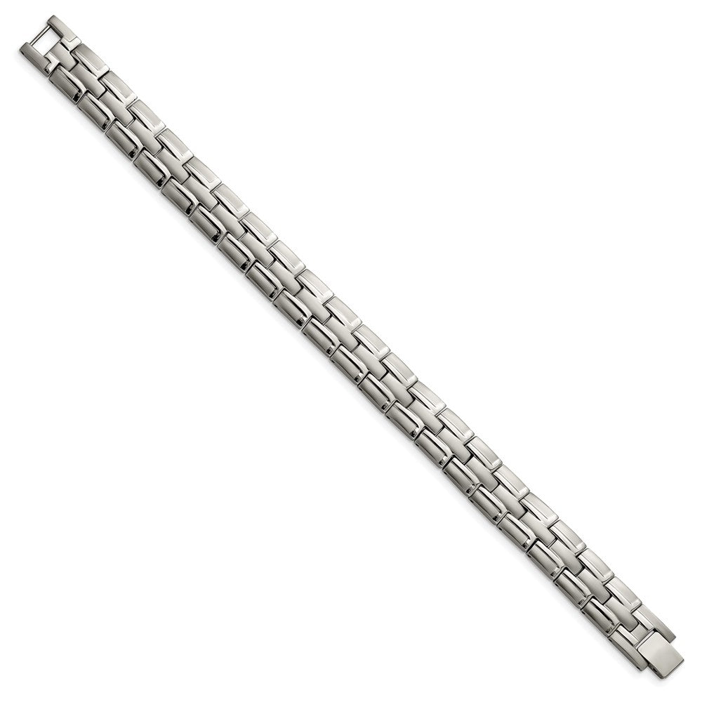 Titanium Brushed and Polished 8.5in Link Bracelet 8.5 inches