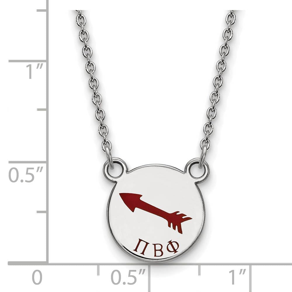 Sterling Silver 18in Official Licensed Greek Sororities Pi Beta Phi (???) XS Enamel Pendant w/Necklace