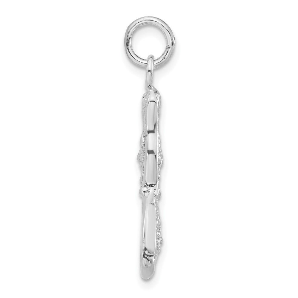 Sterling Silver 3-D Polished Mirror Charm
