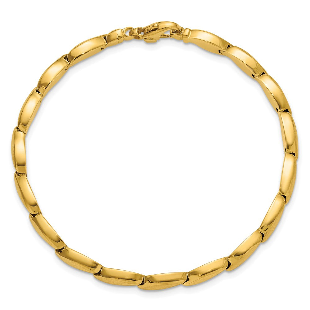 14K Polished and Satin 4.2mm Fancy Link Bracelet 7.5  inches