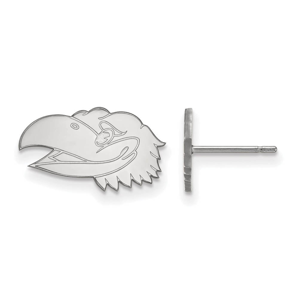 Sterling Silver LogoArt Official Licensed Collegiate University of Kansas (KU) Xs Post Earrings