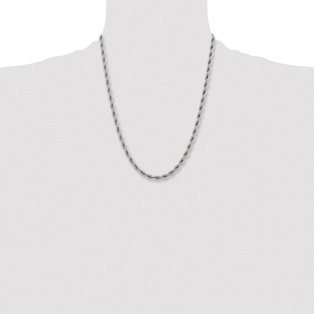 Stainless Steel Polished 6mm 22in Rope Chain