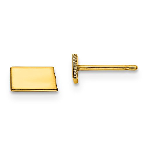 Sterling Silver/Gold-plated North Dakota State Earrings