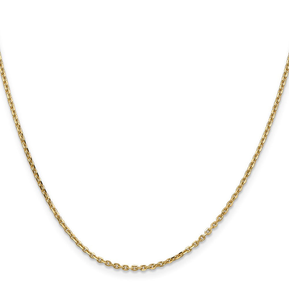 14K 30 inch 1.65mm Solid Diamond-cut Cable with Lobster Clasp Chain