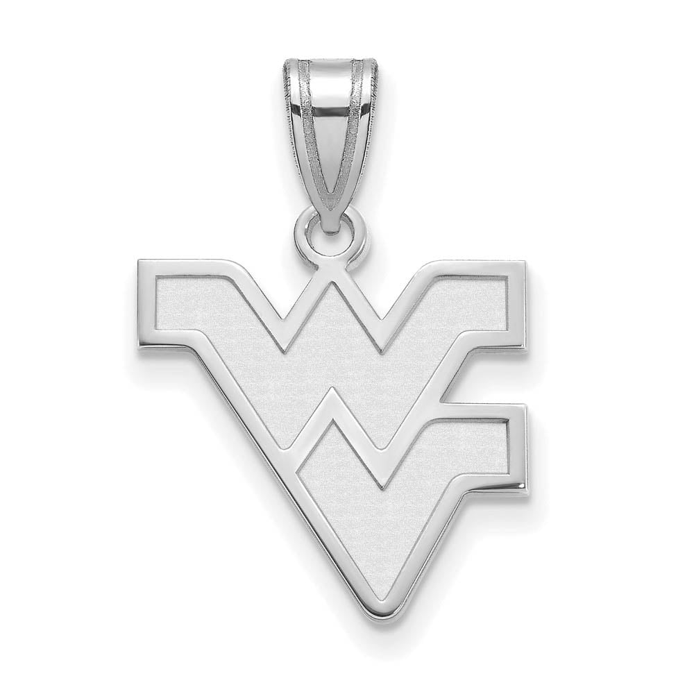 LogoArt Sterling Silver West Virginia University Medium Pendant Necklace Female Adult