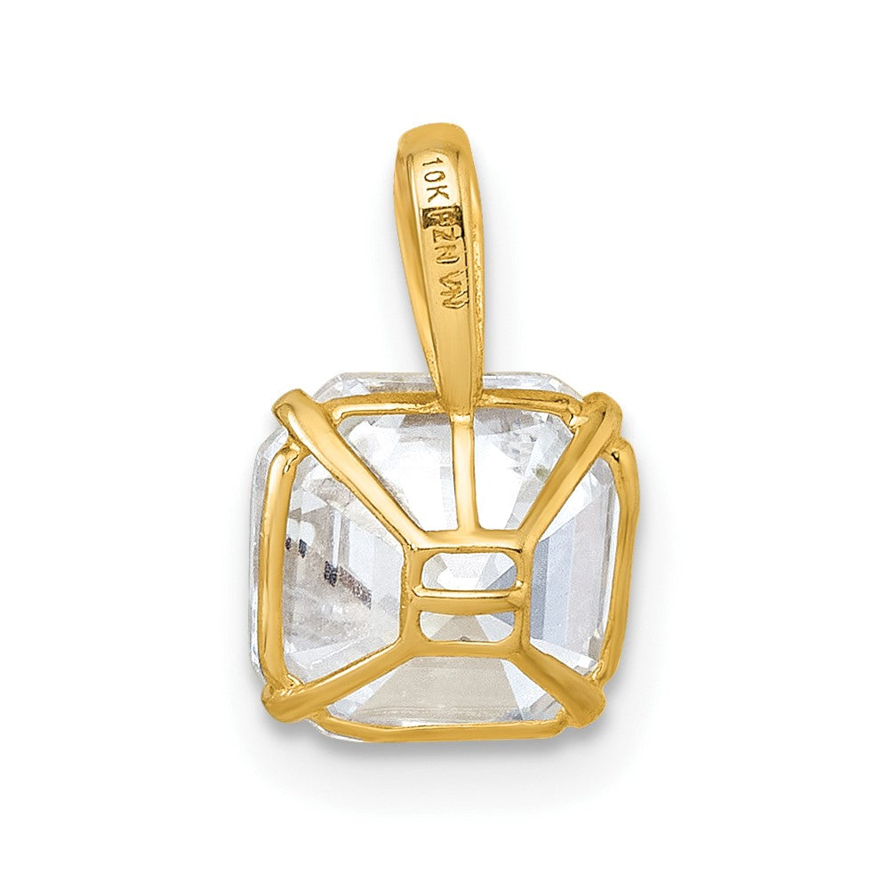 10k Polished 8.00mm Modified Square-cut CZ Pendant