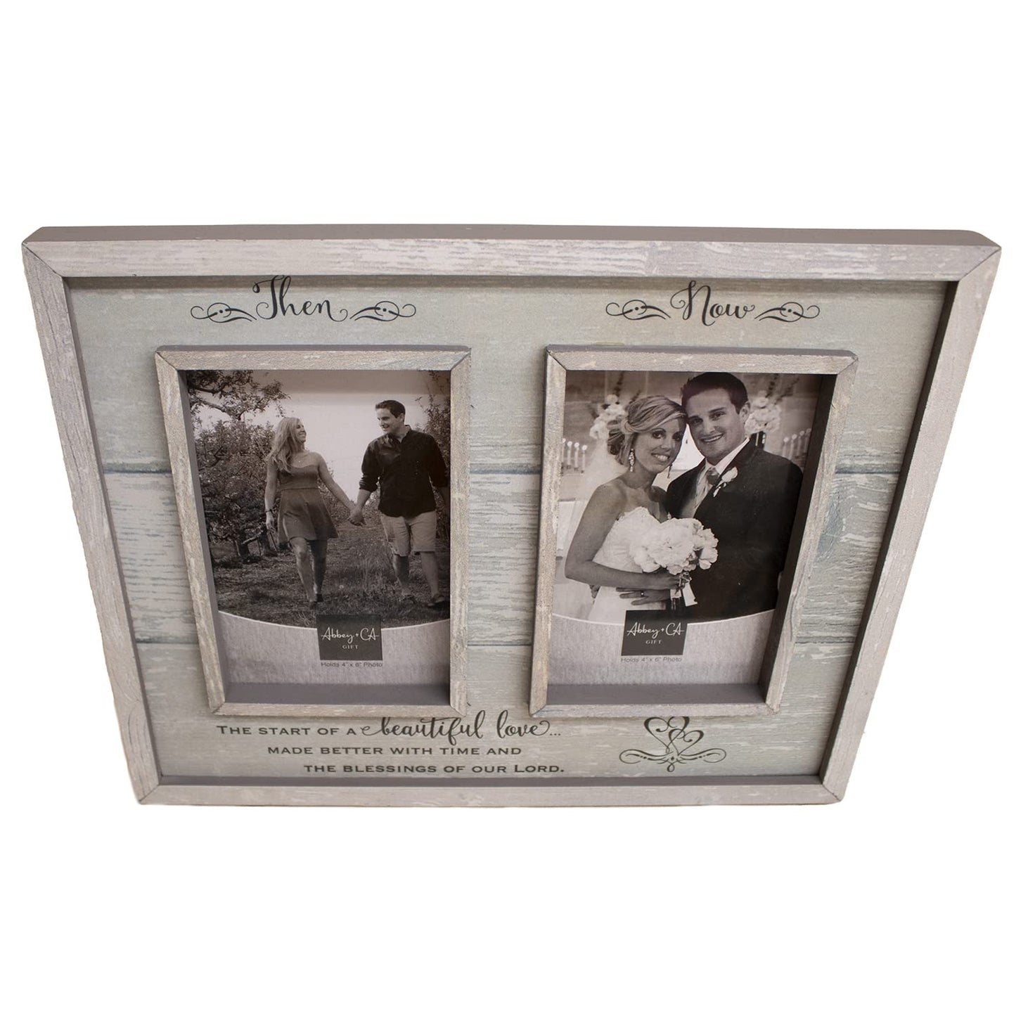 Abbey Gift Then & Now Anniversary Wood Frame, 12" x 9.5", Multicolor