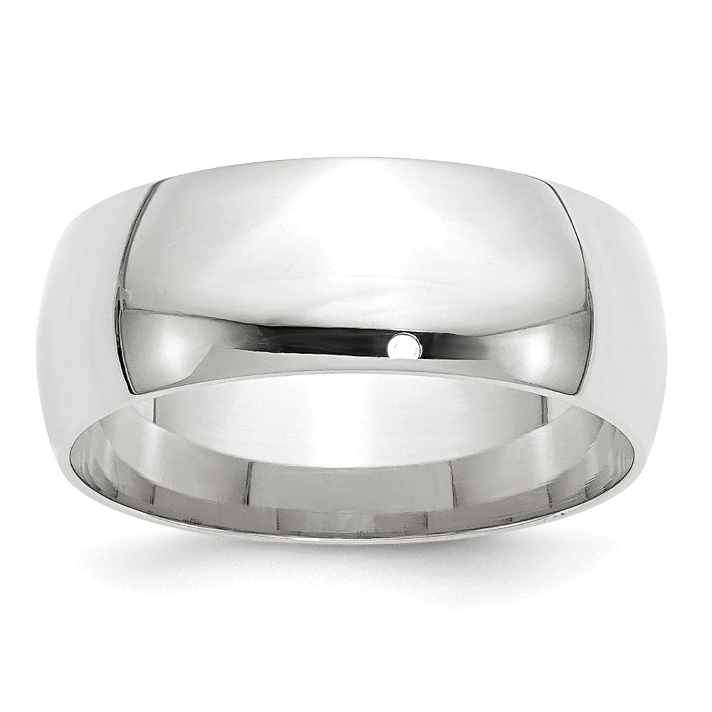 10k White Gold 8mm Lightweight Comfort Fit Wedding Band Size 5.5