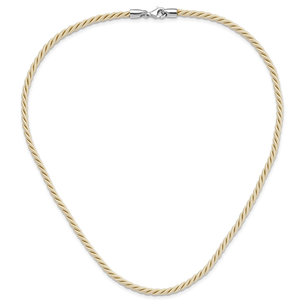 Sterling Silver Rhodium-plated 18inch Cream Satin Cord Necklace 18 Inches