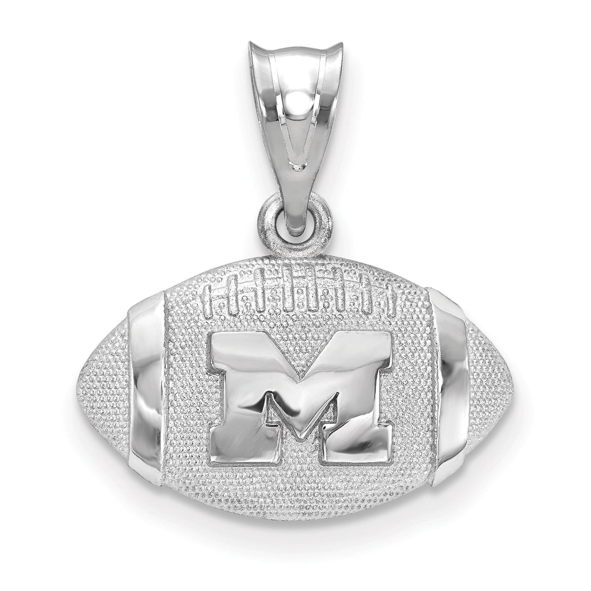 Women's Michigan Wolverines Sterling Silver 3D Football Logo Pendant
