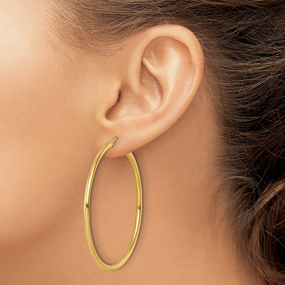 14k Polished 2.5mm Polished Hoop Earrings