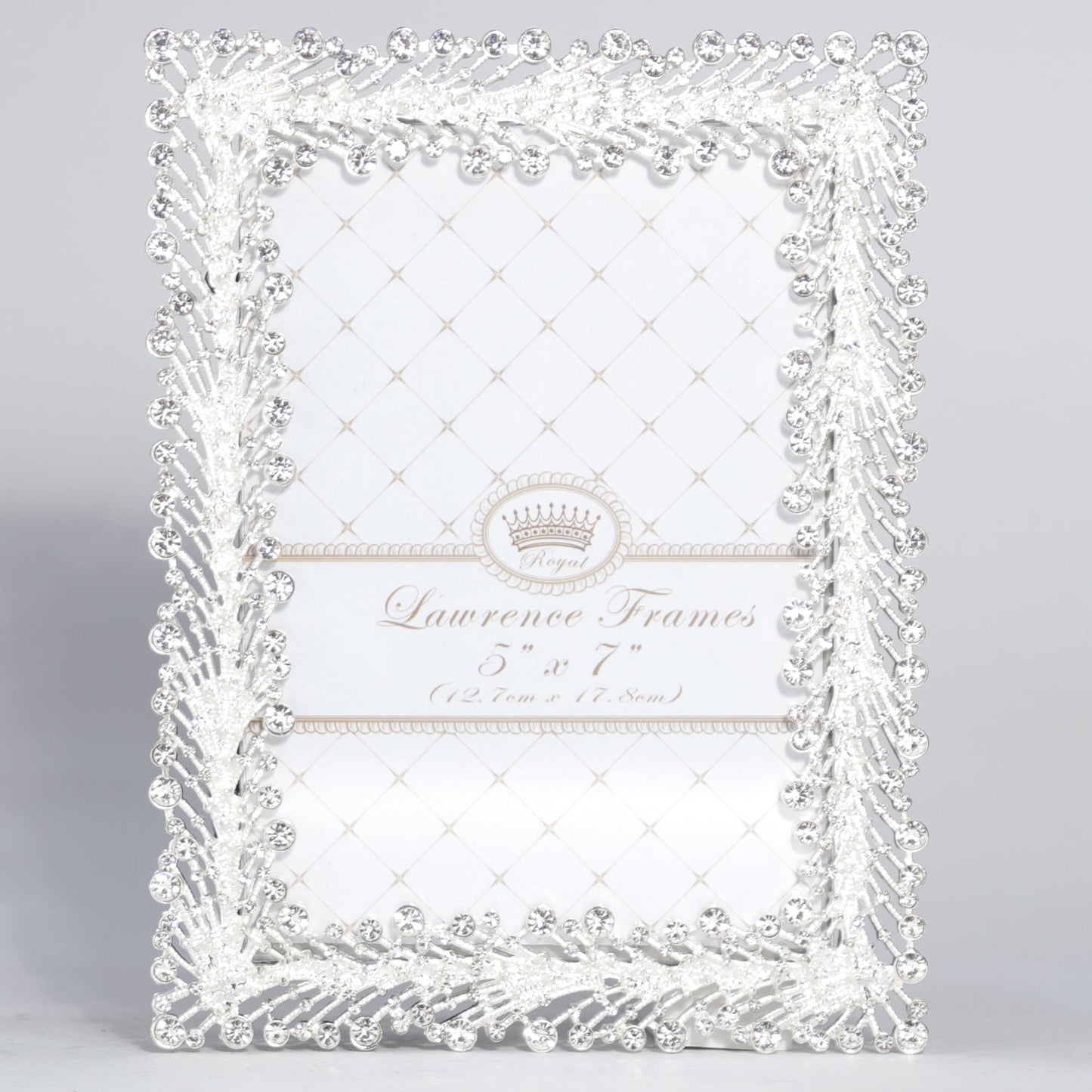 5x7 Jasmond Silver Metal Frame with Crystal Spray