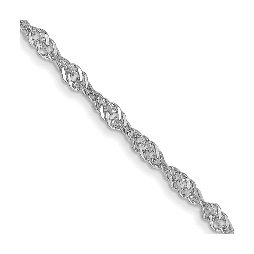 14K White Gold 14 inch 1.4mm Singapore with Spring Ring Clasp Chain