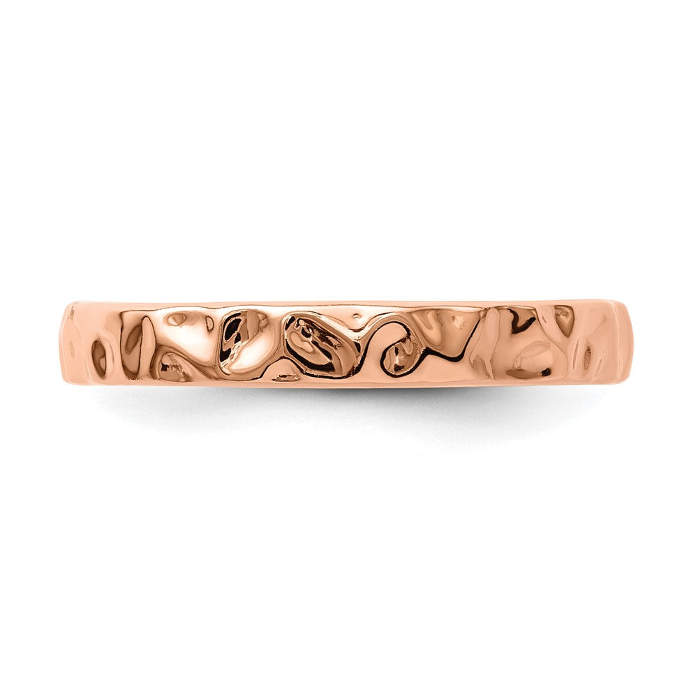 Sterling Silver Stackable Expressions Pink-plated Ring Size -8