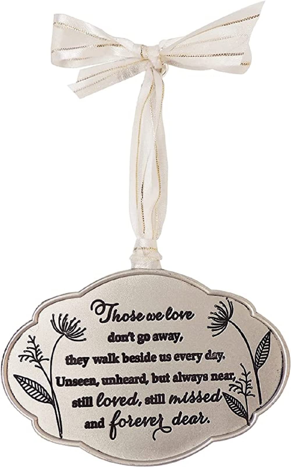 THOSE WE LOVE. Memorial Poem Silver-tone Engravable Ornament Boxed