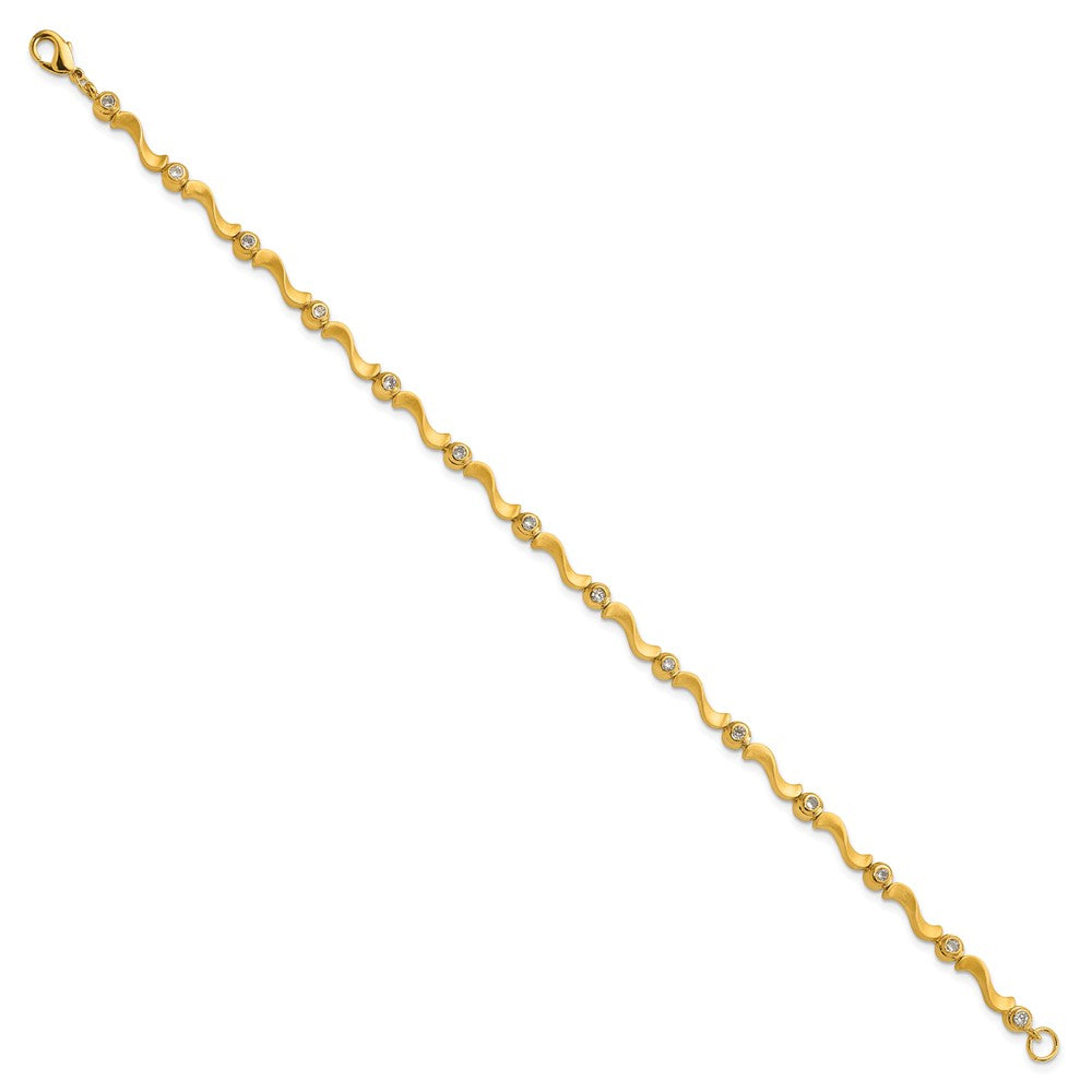 Kelly Waters Gold-plated CZ Bezel S Link Bracelet