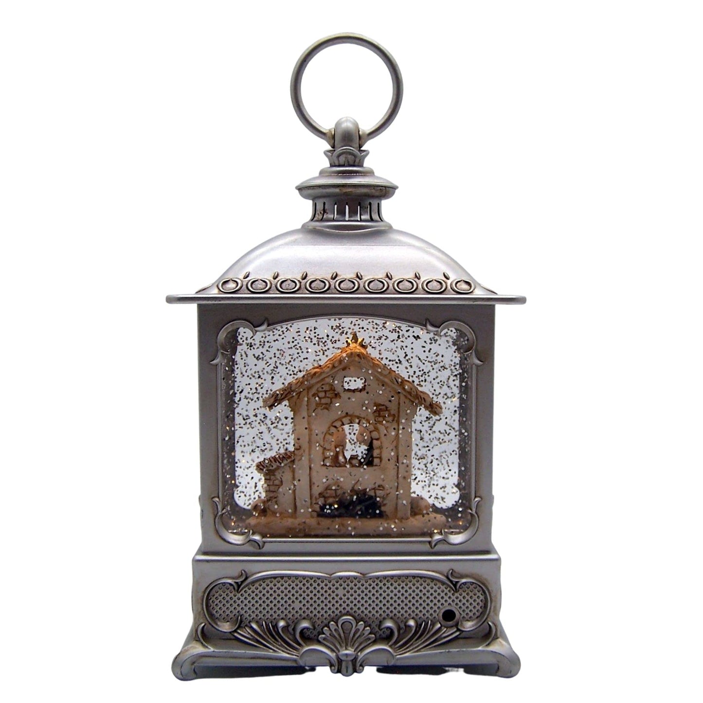 Roman Holy Family Pewter Led Swirl Lantern
